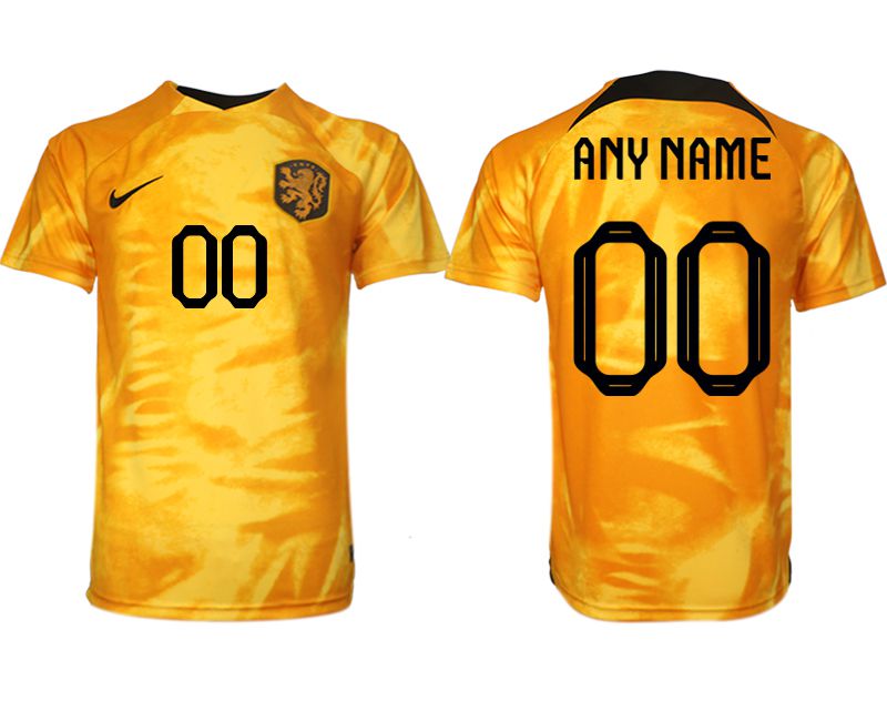 Men 2022 World Cup National Team Netherlands home aaa version yellow customized Soccer Jersey